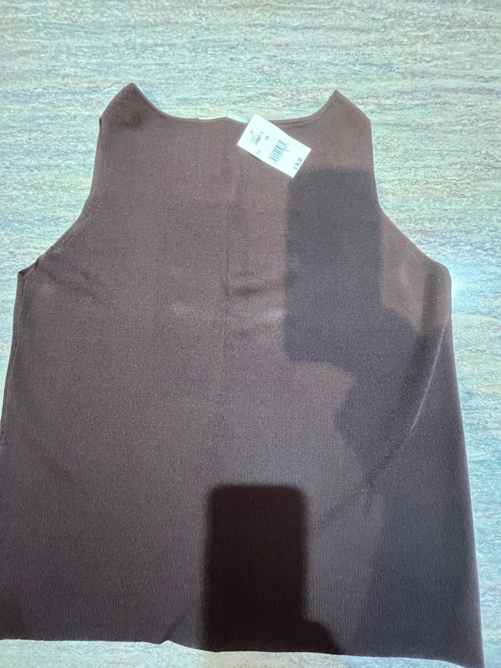 Joseph A XL Sleeveless Knit Top in Deep Brown NWT
